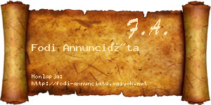 Fodi Annunciáta névjegykártya